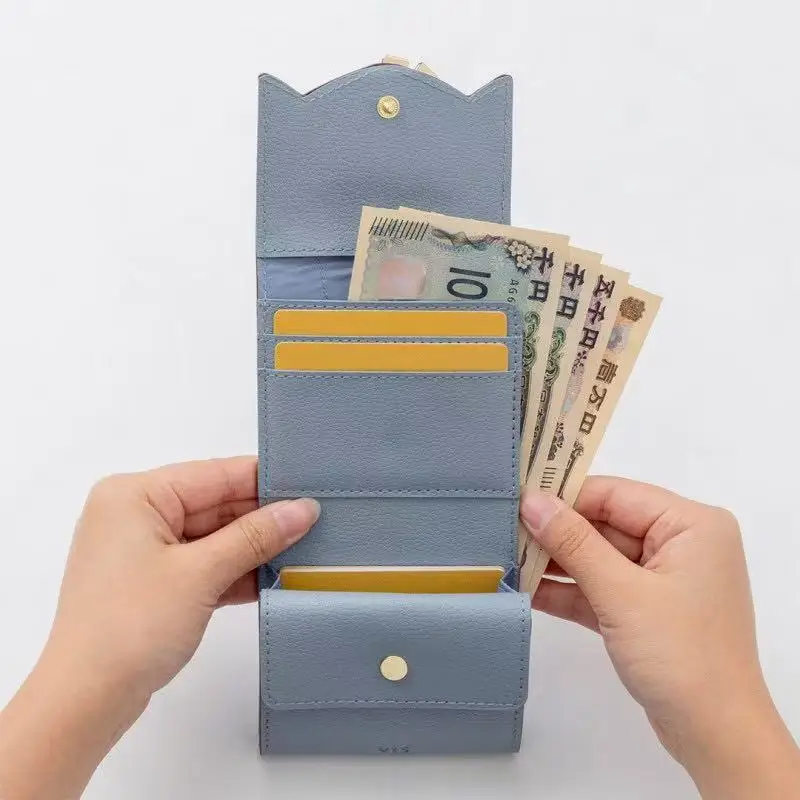  Knot Short Wallet Magazine Attachment Coin Purse Card Holder Storage Bag Multi-Functional Wallet for Youth Women