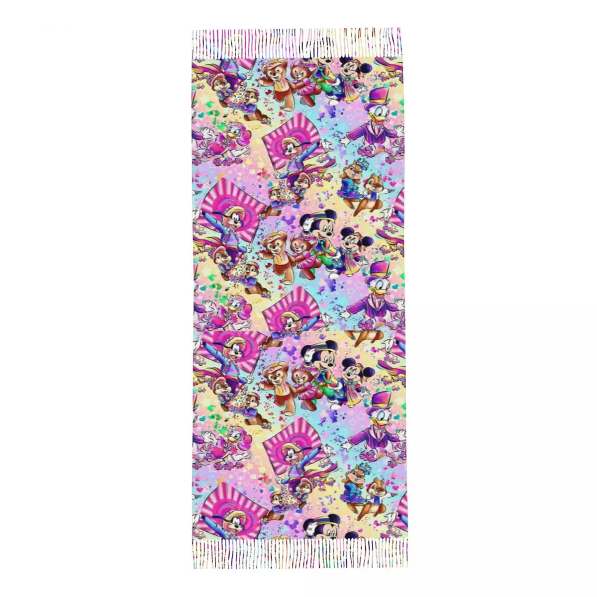 Duffy, Mouse, & Friends Écharpe pour femme automne hiver Pashmina châle enveloppant Mickey Mouse longue grande écharpe châle pour dames