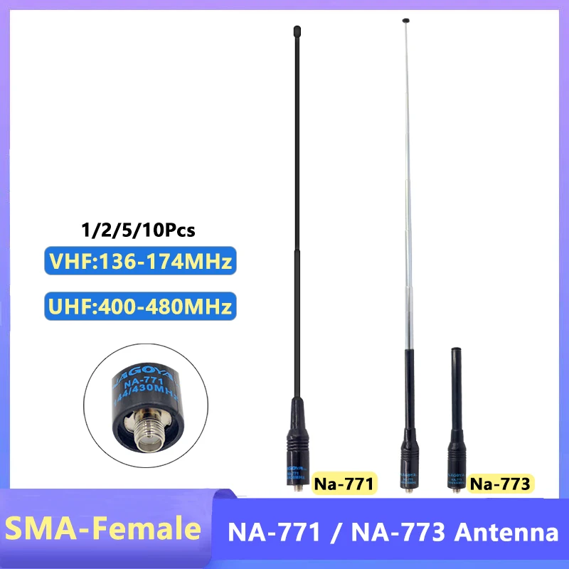 Na 771 Antenna 773 Nagoya Gain Antenna VHF/UHF SMA Female For Quansheng UV K5 UV K6 Baofeng DM 1701Walkie Talkie UV 82 Ham Radio