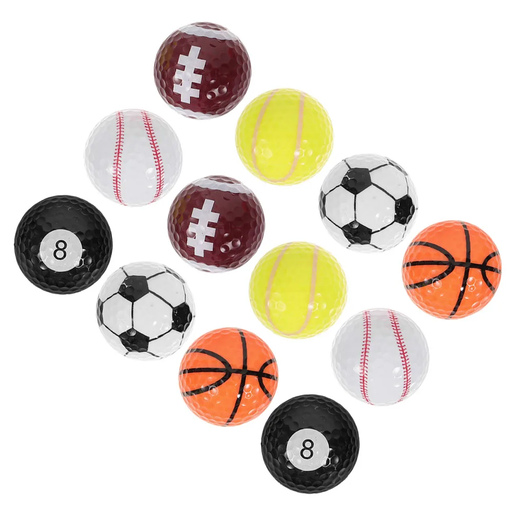 

12 Pcs Golf Training Ball Golf. Balls Practice Hitting Resin Themed Party Favors Toys Child