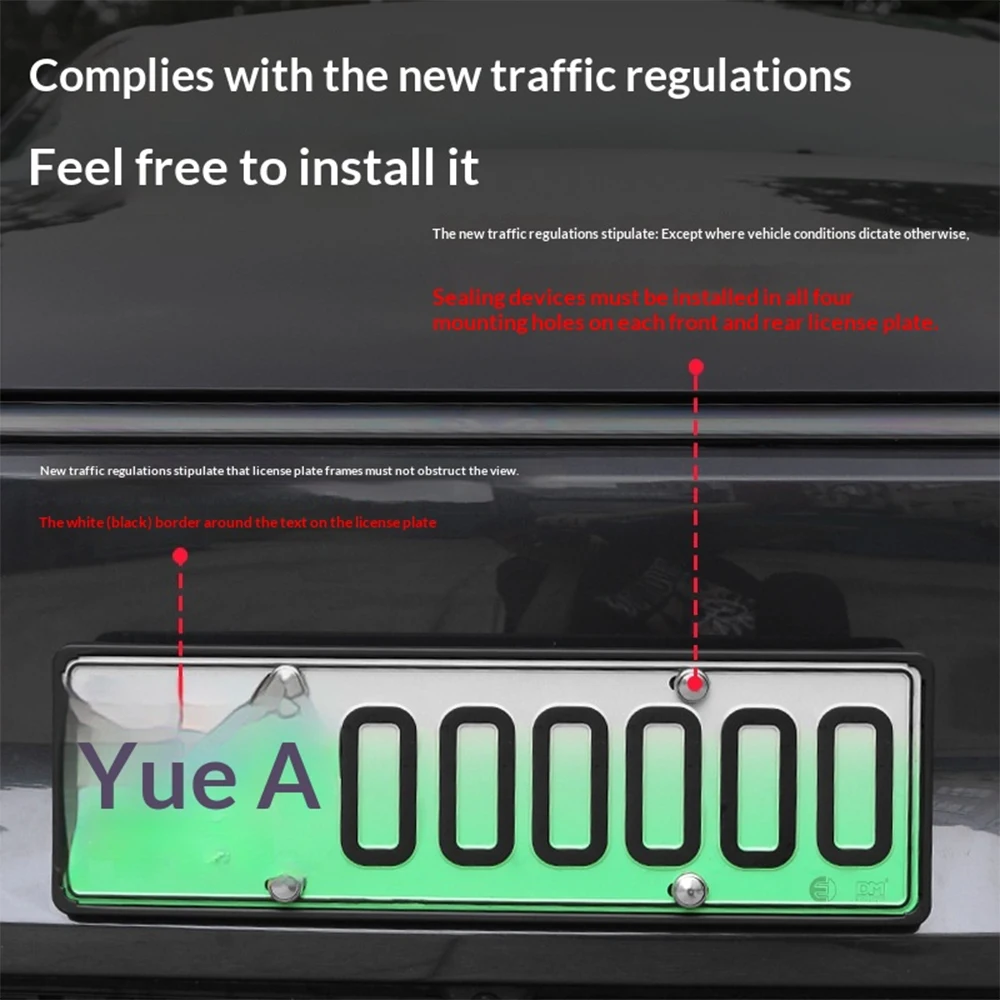 For Tesla Model YL 6-Seat ModelY Juniper 2025 2026 Floating License Plate Frame License Plate Fixed Base Bracket Car Accessories