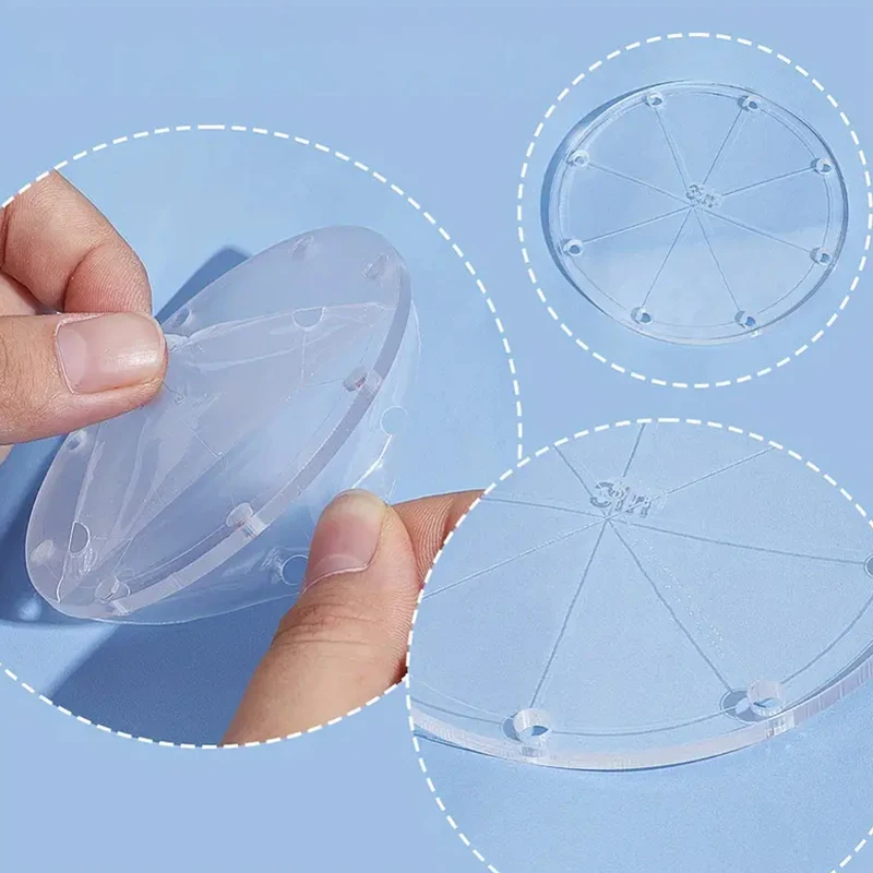 YOMDID 4 قطعة قالب خياطة اللحف من الأكريليك الشفاف المستدير DIY أداة خياطة القطع بنمط دائري هدية العيد مواد يدوية
