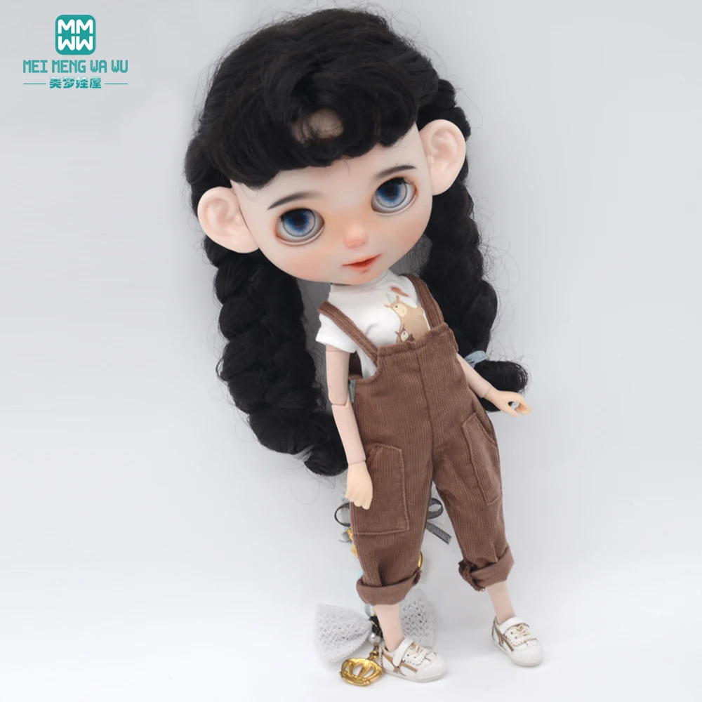 ตุ๊กตาบลายธ์ตุ๊กตาเสื้อผ้าแฟชั่นสบายๆหลวม Overalls Bib สำหรับ Azone OB FR ของขวัญของเล่น