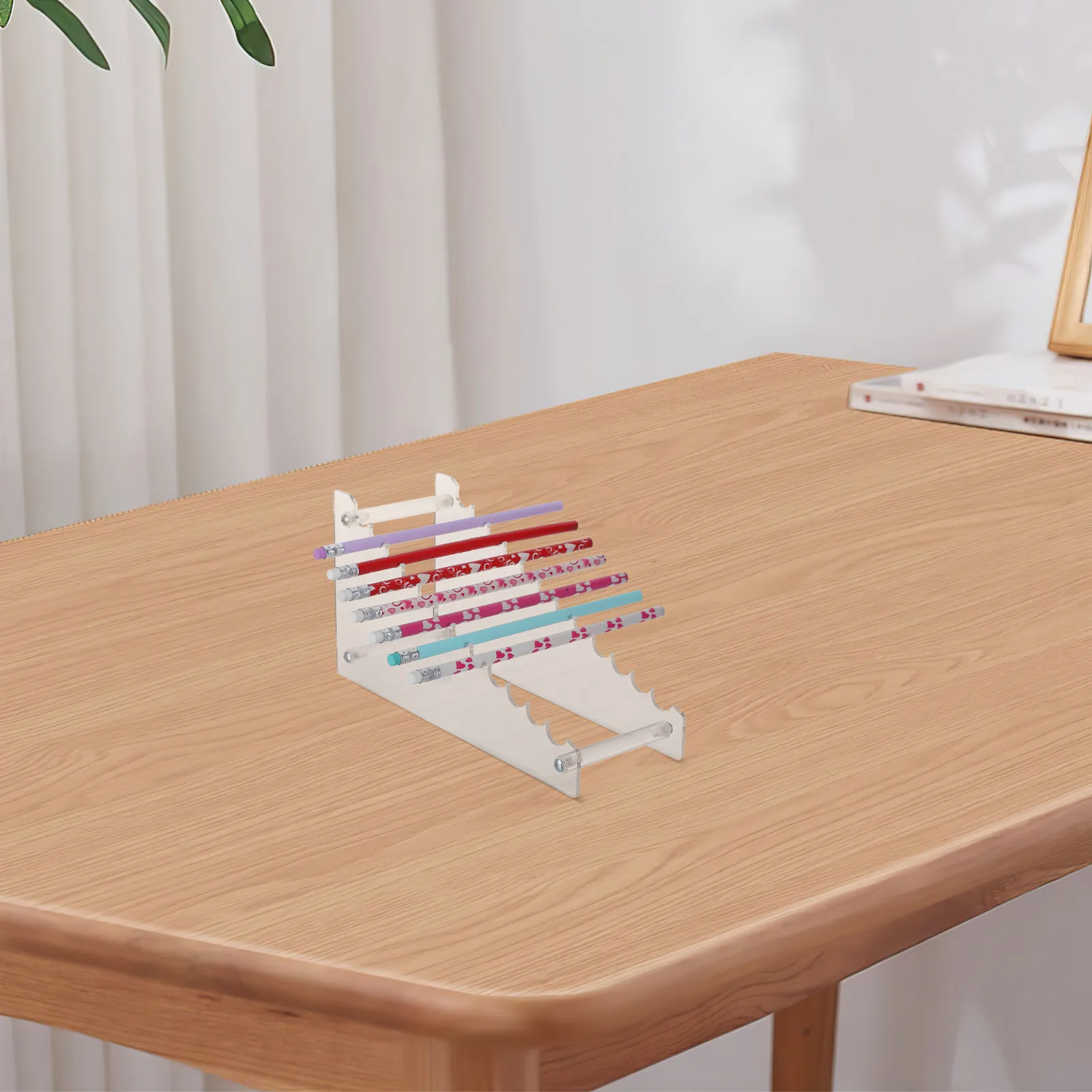 

Sturdy Acrylic Pen Display Rack for Pens Eyebrow Pencils Markers Watercolor Fountain Ballpoint Organizer Desk Table Home Office