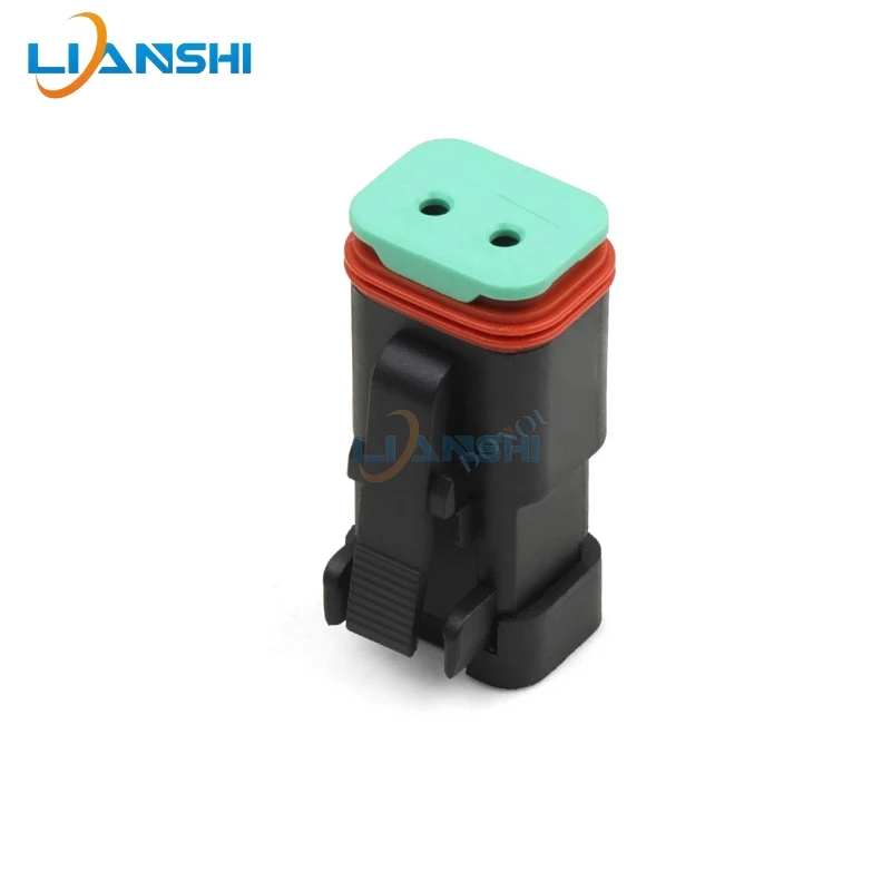 New Dechi type 2-hole waterproof connector engineering vehicle wiring harness plug-in flat cover plug DT06-2S-CE05