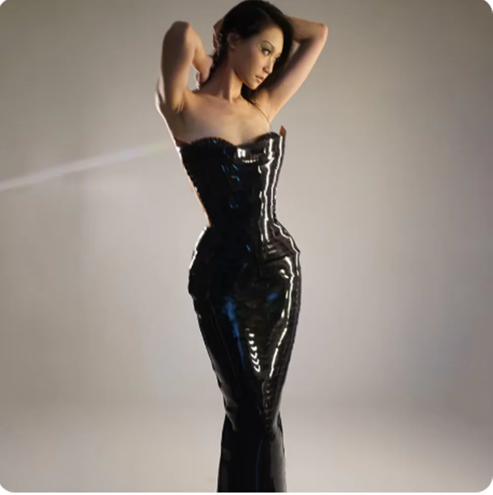 Strój sceniczny do klubu nocnego Gogo, sukienka na urodziny z odkrytymi ramionami, odzież festiwalowa karnawałowa, sukienka imprezowa, czarno-srebrno-złota yj321