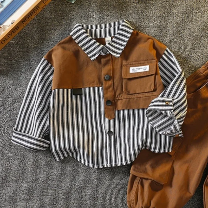 

Spring Autumn Cotton Christmas Gift Teenagers Jogging Suit Children Clothing Boys Blouse+Pants Kids Suits 2PCS/Set Cotton 2025