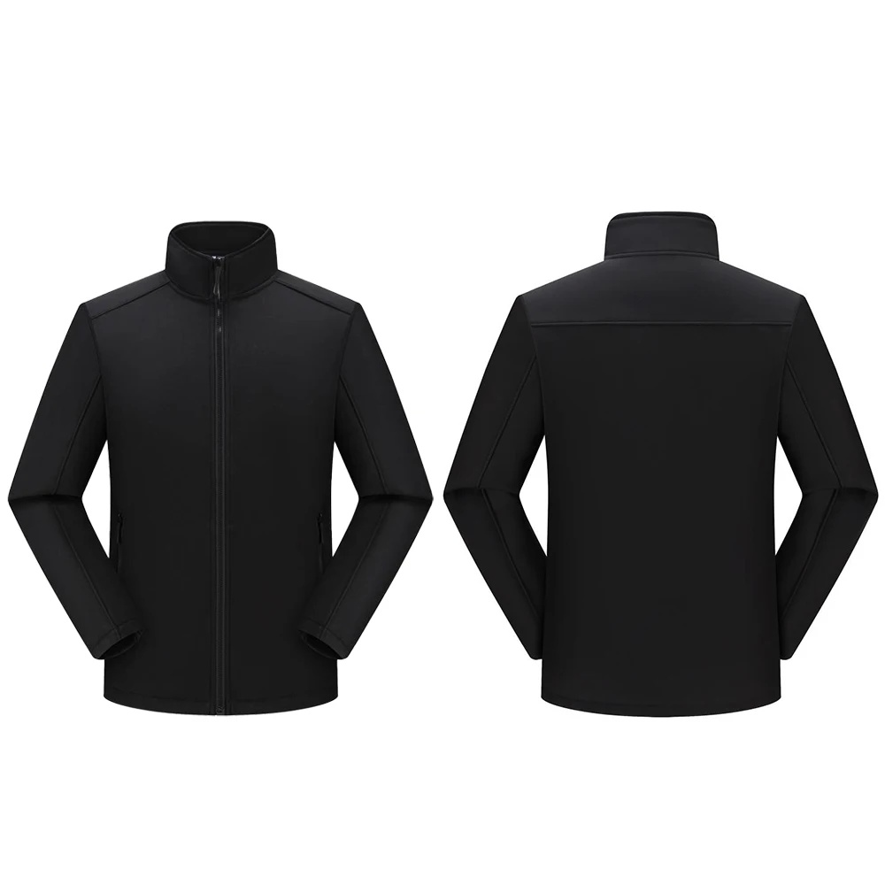 Winter Fleece-Lined Soft Shell Jacket - Unisex Stand Collar Work Windbreaker for Cold Weather Protection