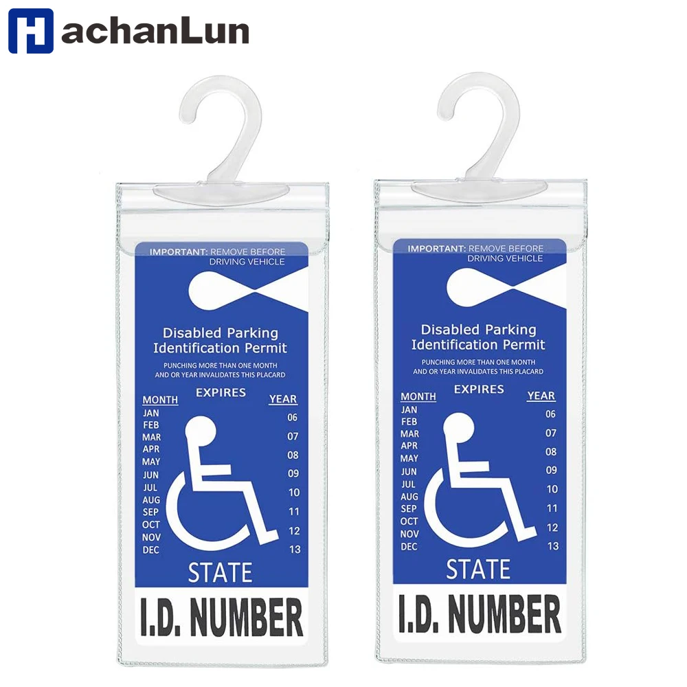 

Handicap Parking Placard Holder, Ultra Transparent Permit Disabled Protective Cover with Large Hanger by Tbuymax (Set of 2)