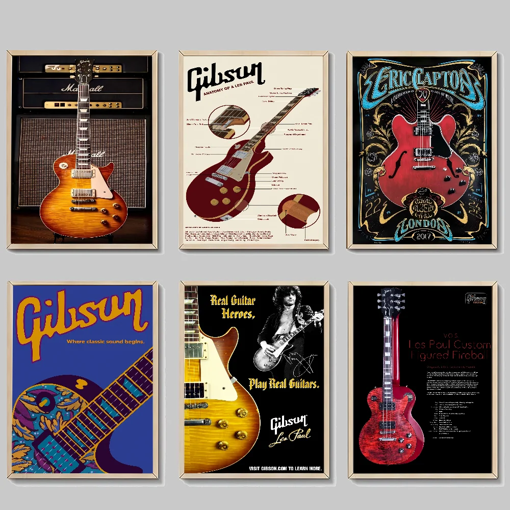 Gibson Self-adhesive Art Poster Whitepaper Prints Posters Artwork Aesthetic Art Wall Painting