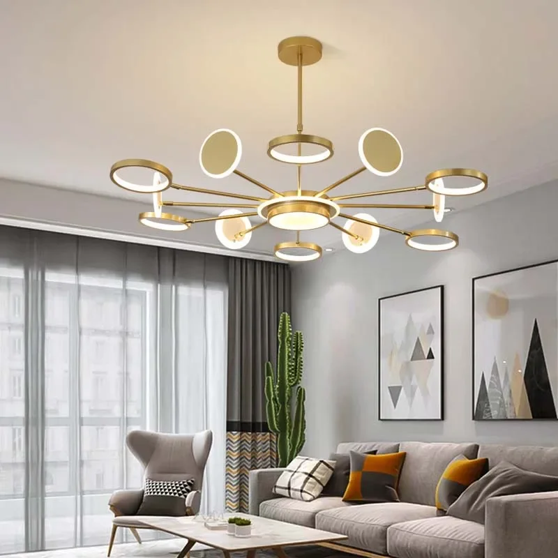 Luxury Chandelier LED Modern Simple Atmosphere Living Room Light Nordic personality creative bedroom study lamps and lanterns