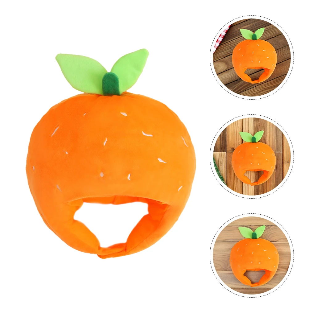 Orange Cartoon Headwear Creative Stuffed Fruit Hat Party Costume Headgear for Cosplay Festive Photo Booth Props