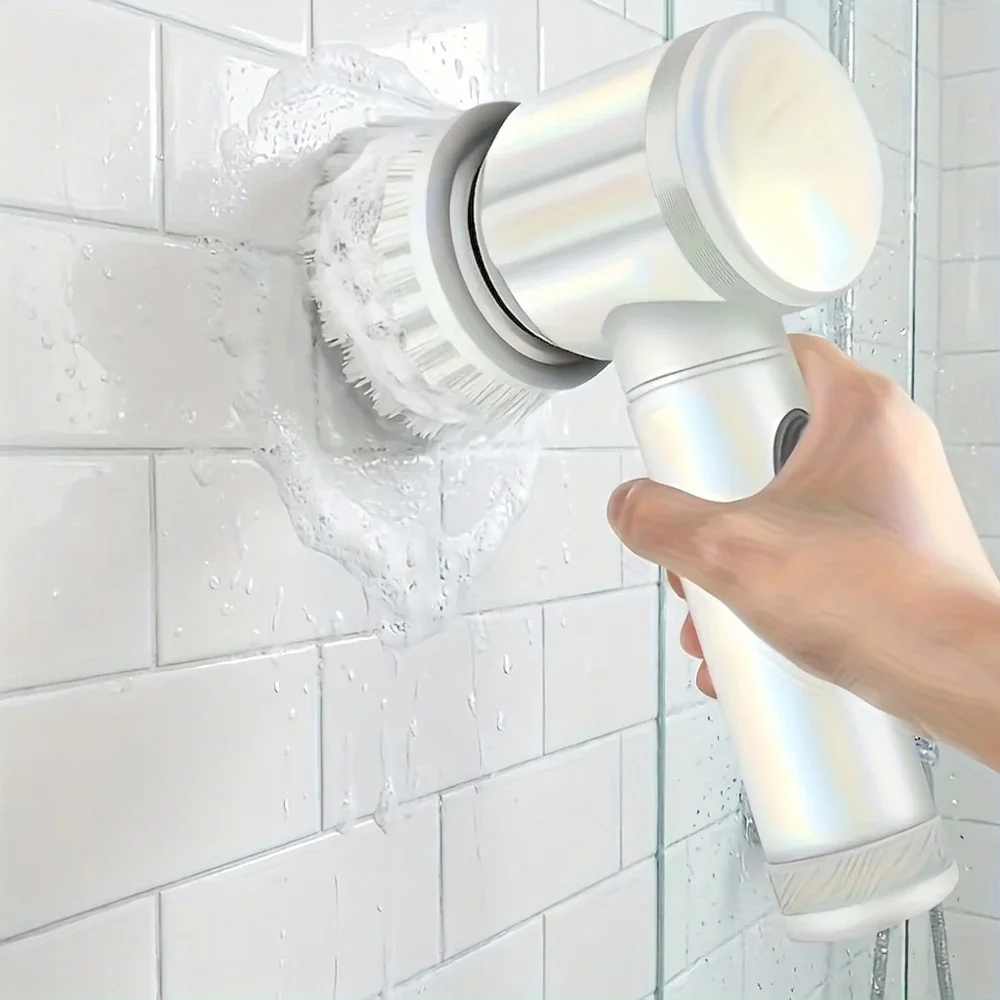 5-in-1 Multifunctional Wireless Electric Cleaning Brush USB Rechargeable Handheld Power Scrubber for Kitchen Bathroom Tub Tile F
