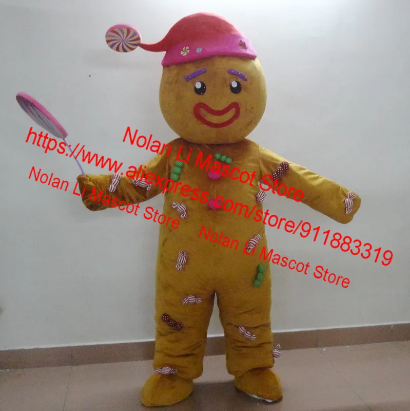 Hot Sale Gingerbread Man Mascot Costume Cartoon Anime Birthday Party Masquerade Cosplay Movie Props Holiday Gifts 903