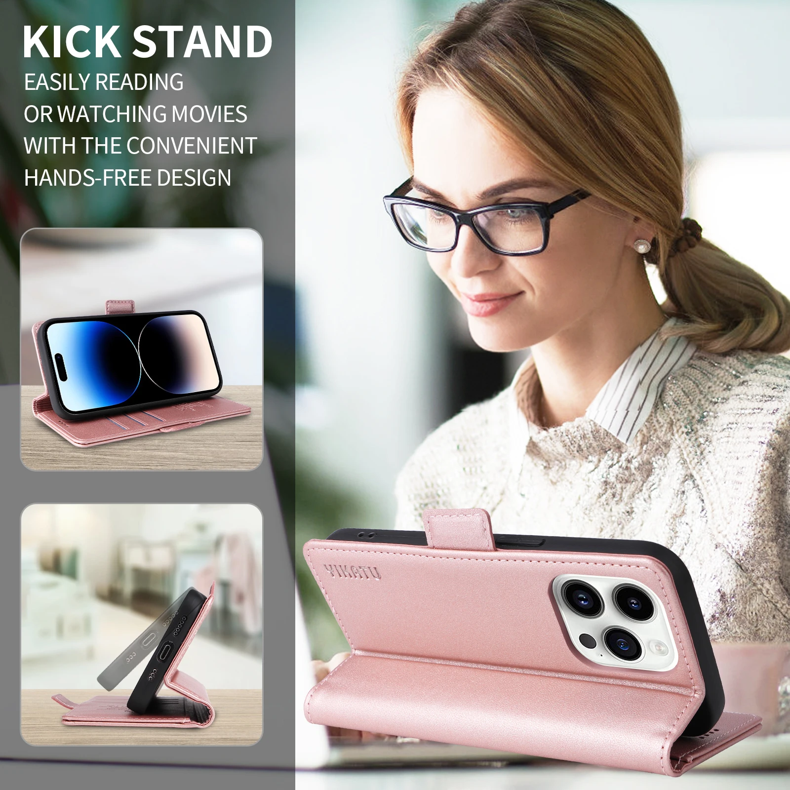 

YK003 Flip Leather Card Slot Holder Phone Case For iPhone 6 7 8 X XR XSMax 11 12 13 14 15 16Pro 17 Pro max Wallet Magnetic Cover