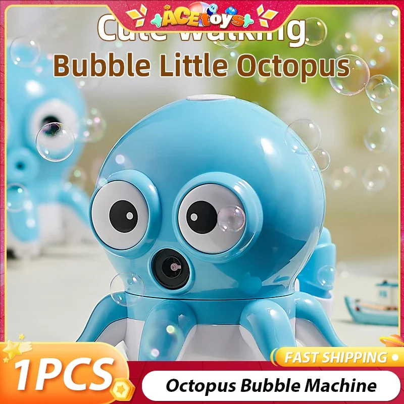 Walking Dancing Ink Fish Bubbles Machine Electric Can Play Indoor And Outdoor Cute Universal Soap Bubbles Maker For Children