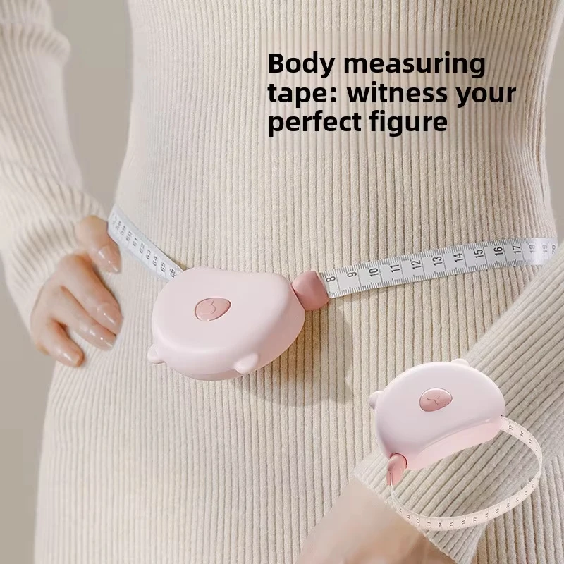 1PCS 1.5m Small Portable Tape Measure Portable Student Soft Leather Measurement Clothes Automatic Recycling Waist Tape Measure