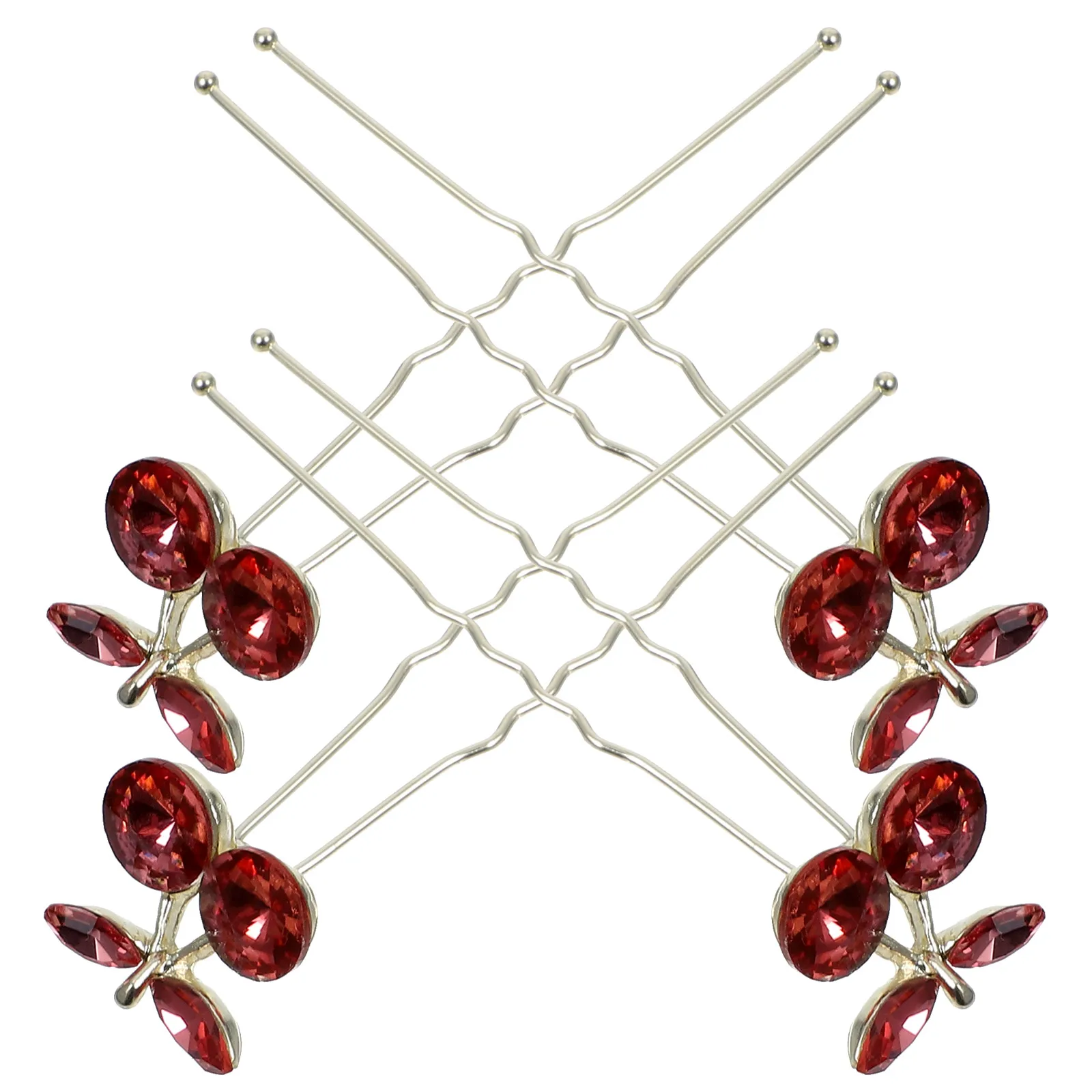 

4Pcs Hair Fork Rhinestone Bridal Hair Accessories Wedding Bridesmaid Hair Clips Prom Headpieces for Women