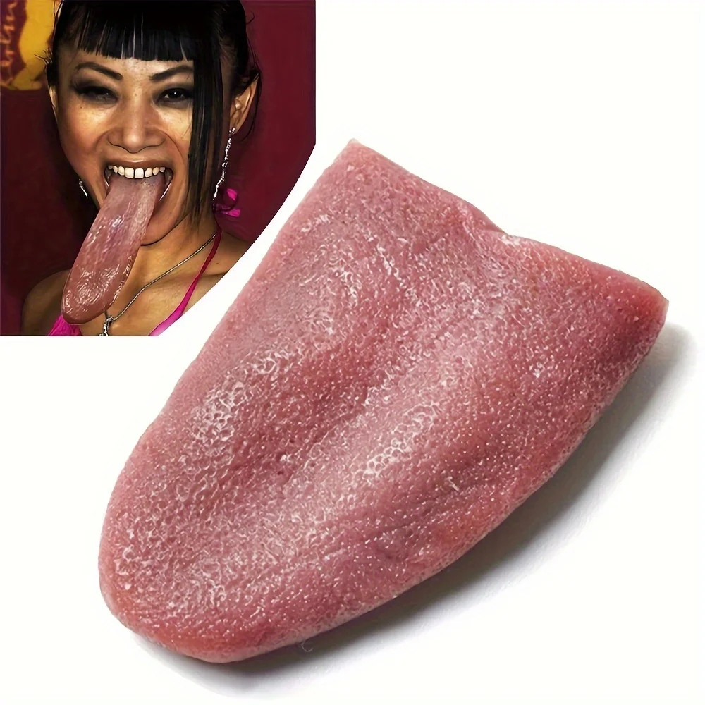 Funny Silicone Fake Tongue Prank Prop - Perfect for Halloween & Party Tricks, No Batteries Required image 2