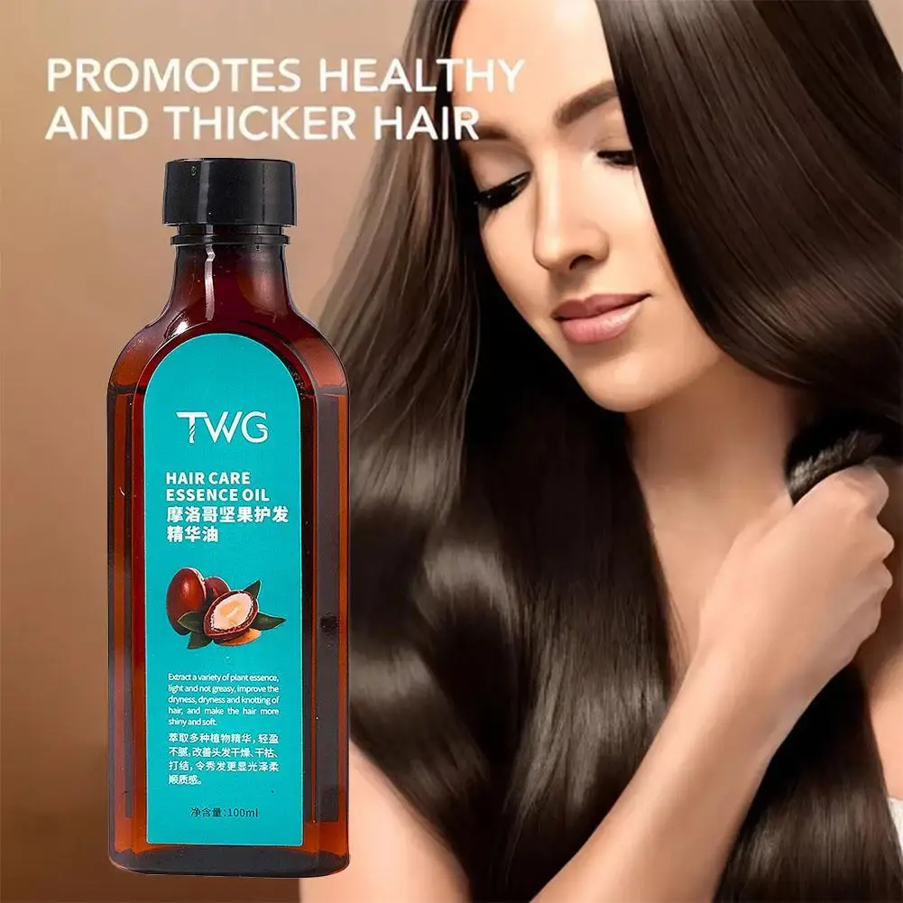 New Hair Care Moroccan Pure Argan Oil Hair Essential Oil For Dry Hair Types Prevent Frizz Smooth Hair Long Lasting Fragrance