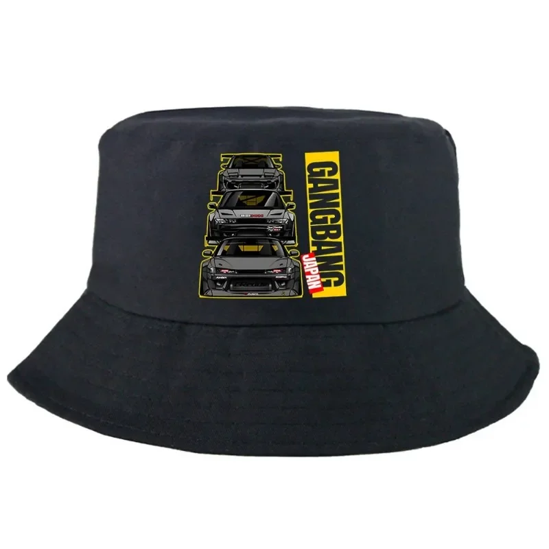 R34 Skyline GTR Bucket Hat Harajuku Summer Foldable Fashion Bucket Hat Man Women Unisex Outdoor Sunscreen Fishing Hunting Cap