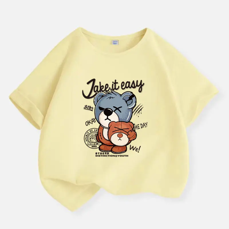 2-12 Years Cotton Boys T-shirts Gloomy Bear Anime Tees 2025 New Summer Cartoon Kids Tshirts Sport Print Baby Boys Tops Tees