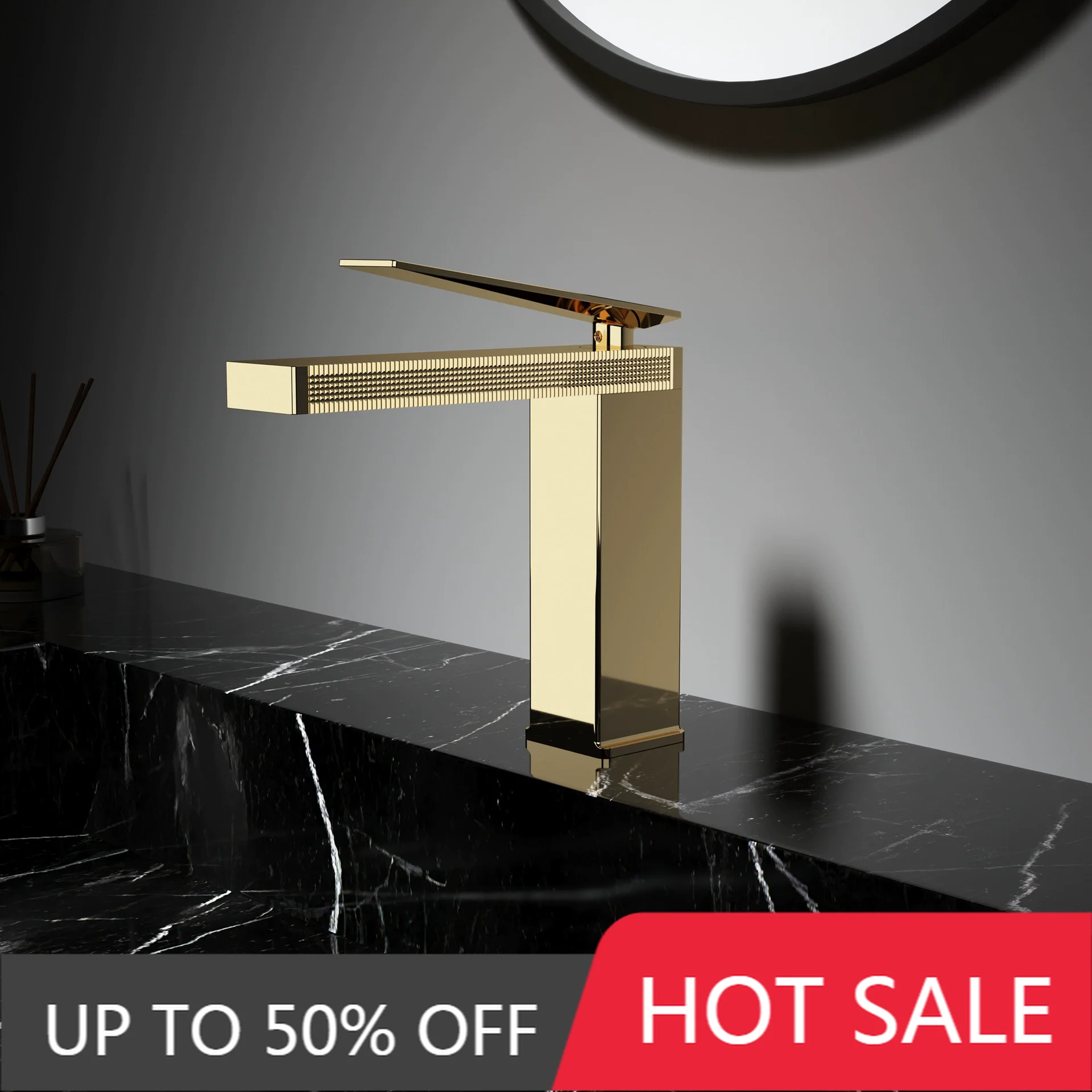 Brushed gold bathroom faucet brass basin bathroom mixing faucet hot and cold bathroom sink