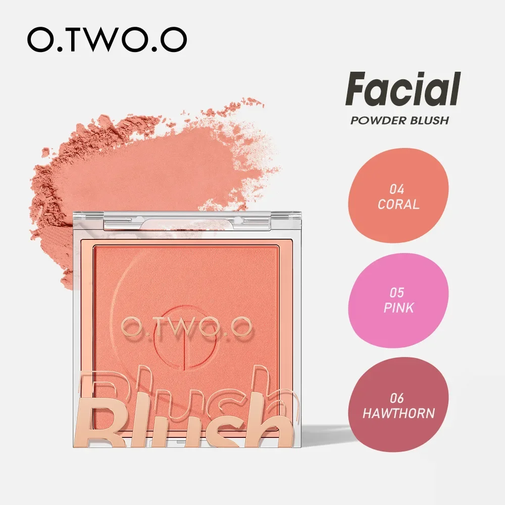O.TWO.O 6 couleurs fard à joues poudre douce minérale longue durée naturel joue Contour Palette Blush ombre mat Rouge poudre