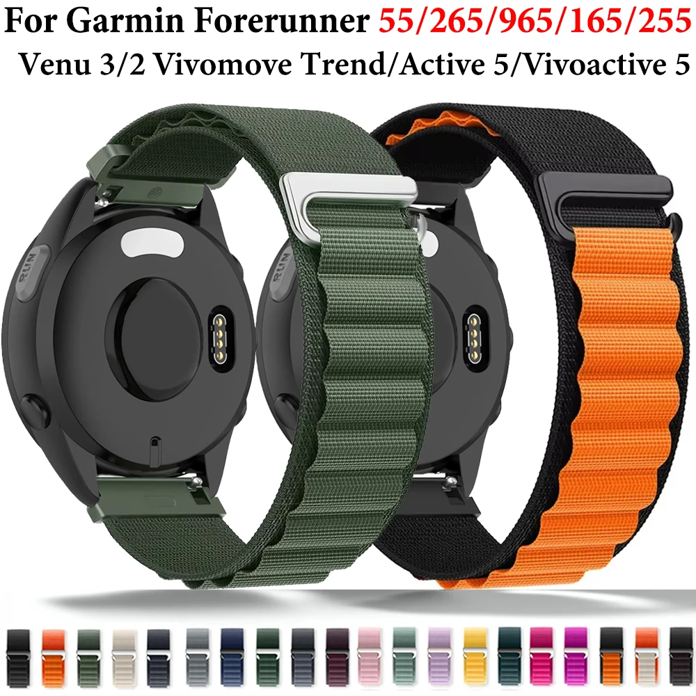 20 mm 22 mm Alpine Loop Nylonband für Garmin Forerunner 265 165 55 965 570 970 Armband Armband Garmin Active6-5/Venu 4/3 Gürtel