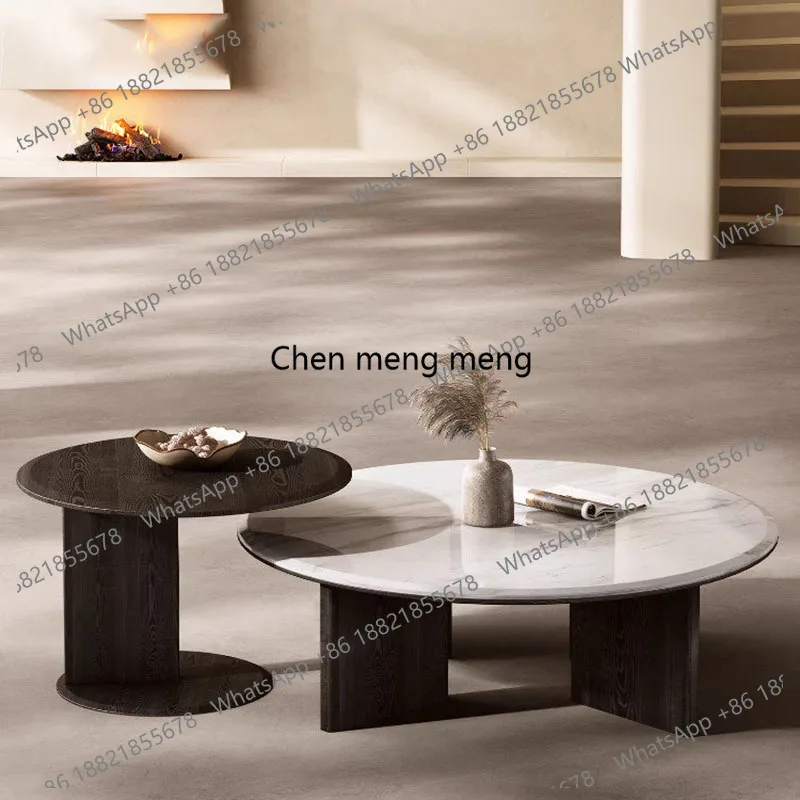 

Cheap Simple Coffee Table Round Clear Minimalist Decoration Designer Side Table Nordic Space Saving Mesa Auxiliar Home Furniture