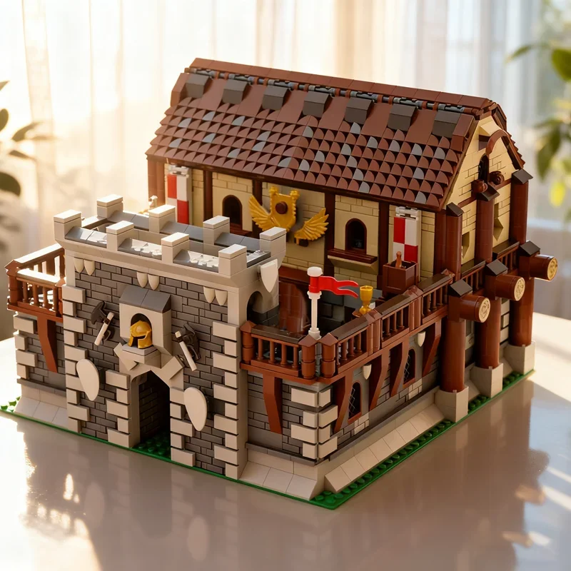 

2491 деталь MOC-модель Замок-крепость, конструктор, развивающая игрушка, идея для рождественского подарка, обучающий конструктор для детей на день рождения