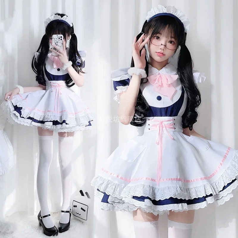 Japanese Lotte Maid Attire Luxury Girl Cosplay Alice Dress Soft Cute Mickey Vestidos Anime Kawaii Outfit Working Clothes Lolita