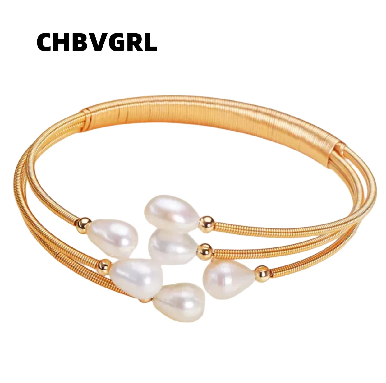 

Luxury Pearl Bracelet Women's Ins Style Sweet Elegance High-end Opening Design Casual Freshwater Pearl Bracelet Wrapped Bracelet