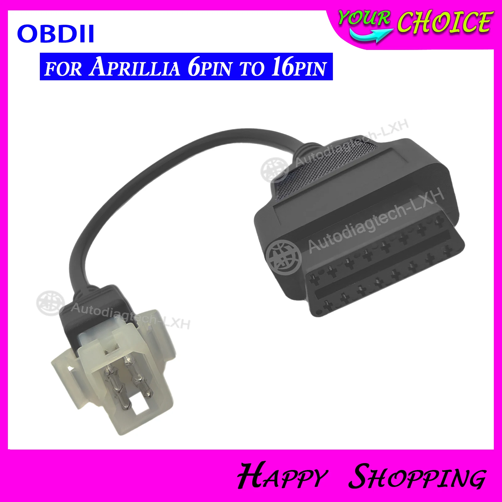 Obd2 6PIN إلى 16 دبوس محول ل كابل أبريليا دراجة نارية تمديد موصل obdii كابل التشخيص لأبريليا