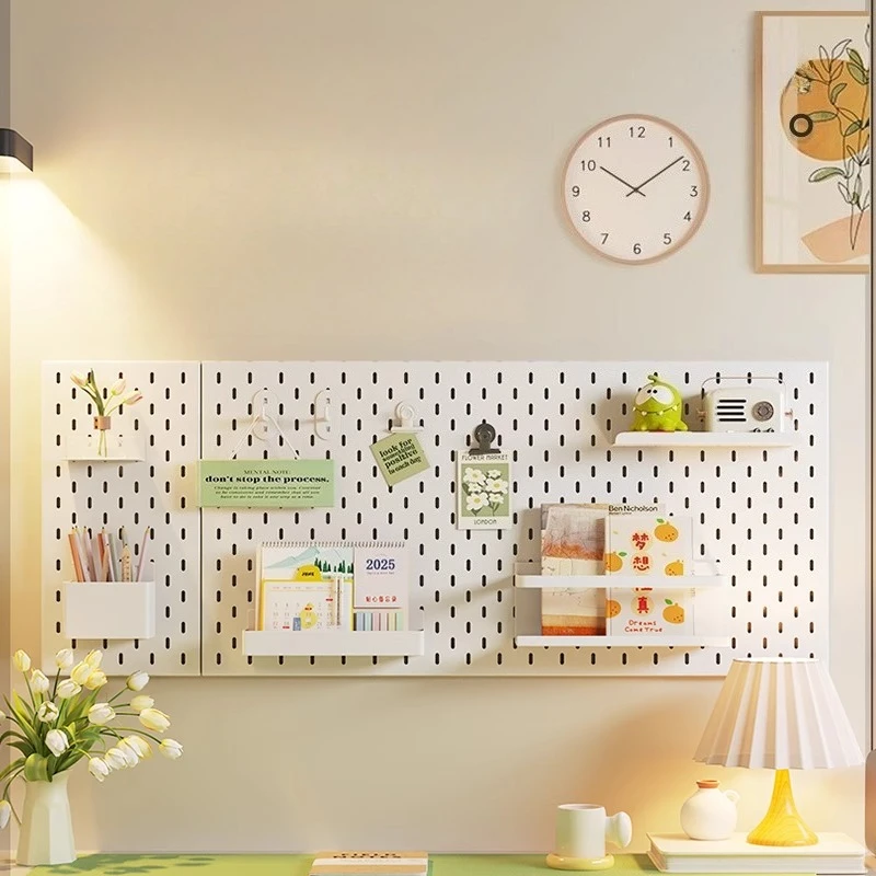 

Wall hole board rack No punching carbon steel storage rack Children desk Magnetic learning rack Shelf kitchens accessories shelf