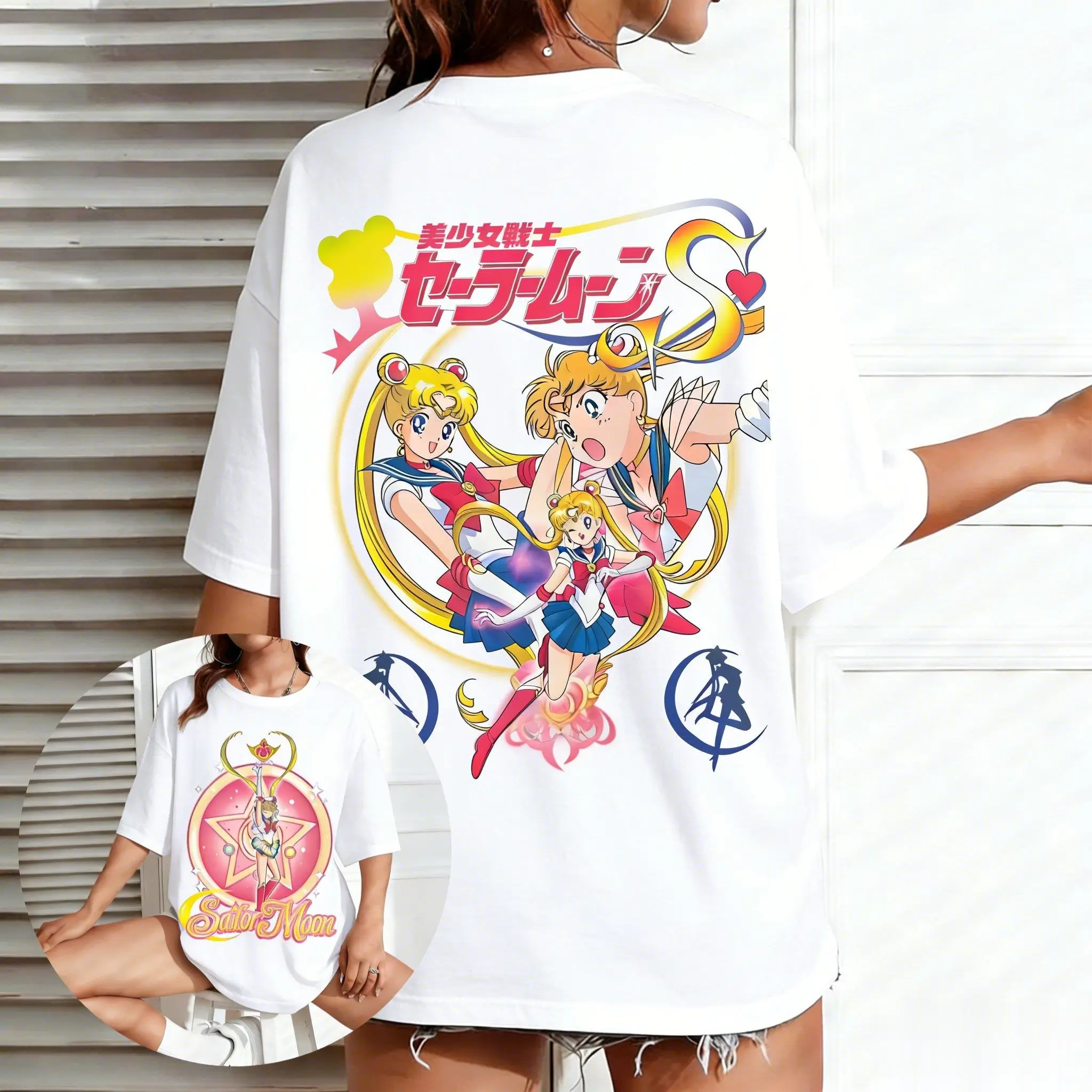 Y2k Sailor Moon Anime Grafik T Shirt Männer Frauen Kurzarm T Sommer Neue Übergroßen Vintage Print Streetwear Casual Top Unisex