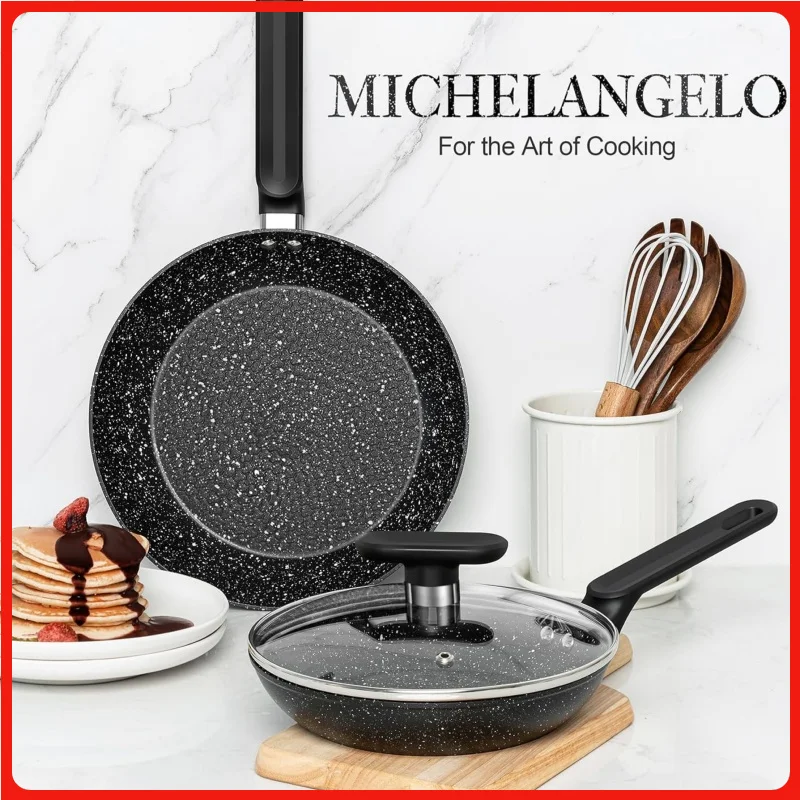 

MICHELANGELO 30 см сковорода с антипригарным покрытием сковорода для яиц и говядины алюминиевая сковорода с бакелитовыми ручками для всех плит