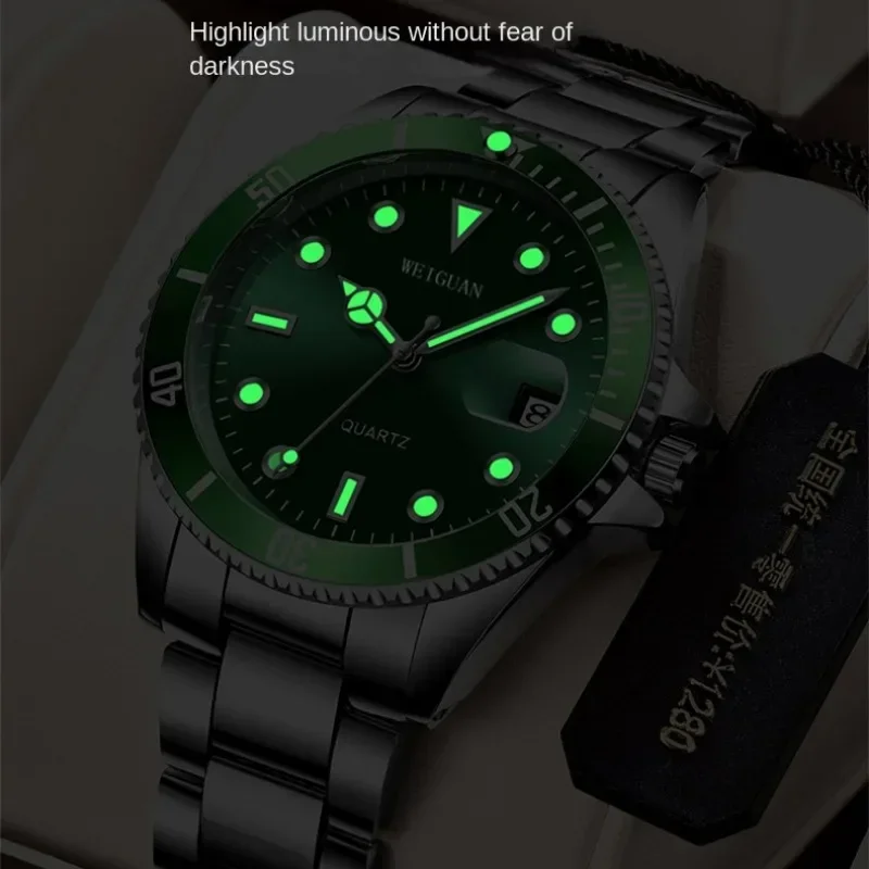 Relógio mecânico masculino movimento totalmente automático 30m à prova dwaterproof água aço inoxidável watchse presente calendário luminoso relógio de pulso