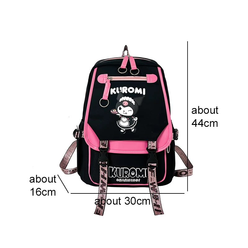 Sanrioed Kuromi Anime niedlichen großen Kapazität Rucksack Schult aschen Student Cartoon Reise Umhängetasche Geburtstags geschenk für Freund