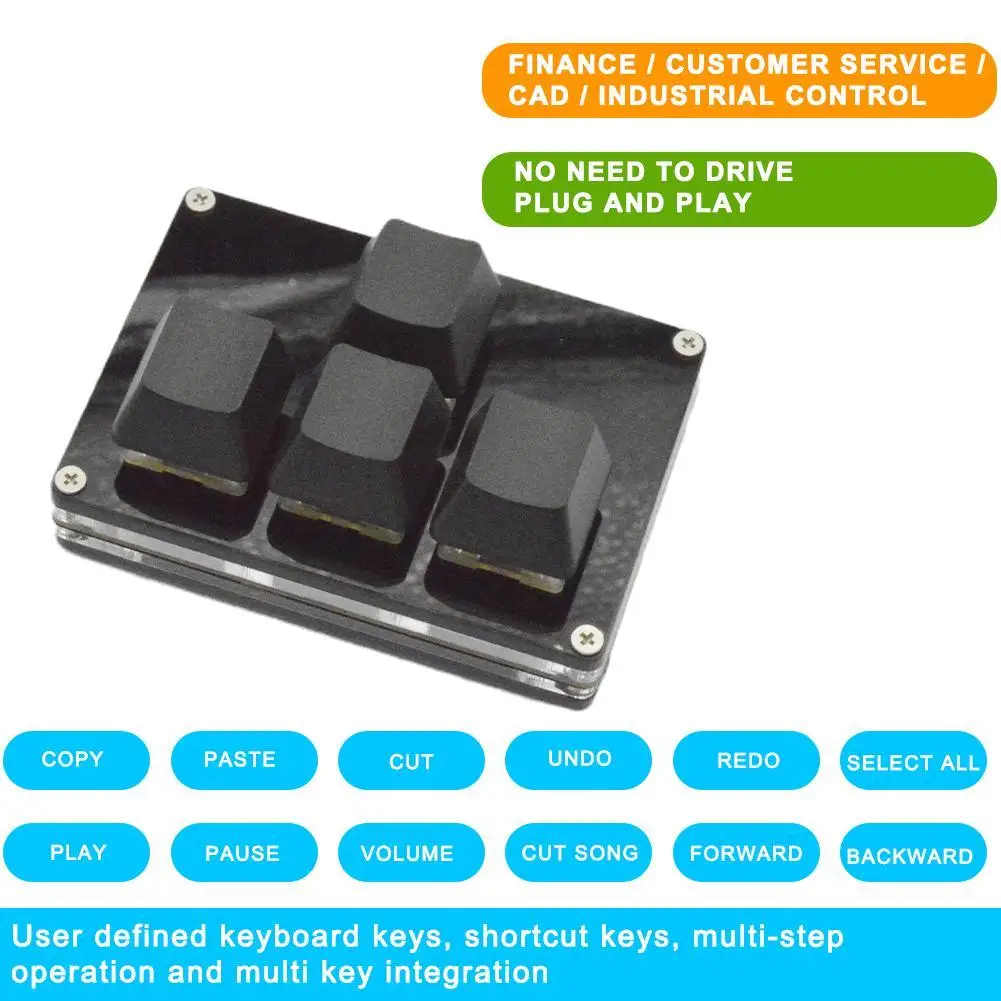 4-клавишная мини-клавиатура с красным переключателем, программируемая игровая механическая клавиатура, USB-клавиатура на заказ для ноутбука, ПК D7L8