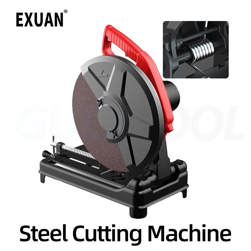 3980W Heavy Duty Chop Saw 355mm Blade Diameter 3700RPM Steel Cutting Machine 0-45° Adjustable Dry Cut Chop Saw