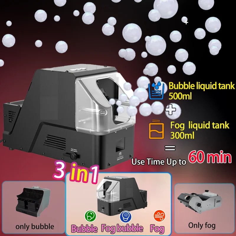 ماكينة فقاعات الضباب الأوتوماتيكية 3 أوضاع قوية في ماكينة واحدة لحفلات الزفاف وحفلات عيد الميلاد والهالوين هدية ألعاب الأطفال #4