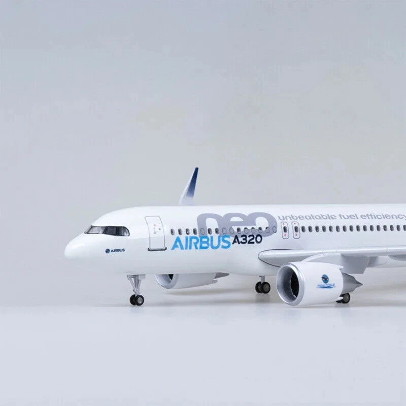 47CM 1/80 Airplane A320 NEO Air Airlines Model Toy Light With Wheel Landing Gear Diecast Resin Plane Collection Display Gifts