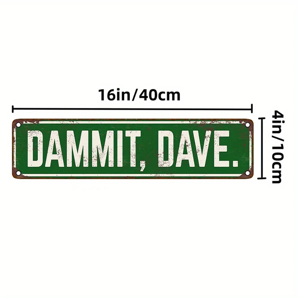 Vintage Metal aluminum Sign Featuring 2D Flat DAMM MIT, DAVE | Ideal for Home, Bar, Cafe, And Outdoor Decoration | Sturdy Build