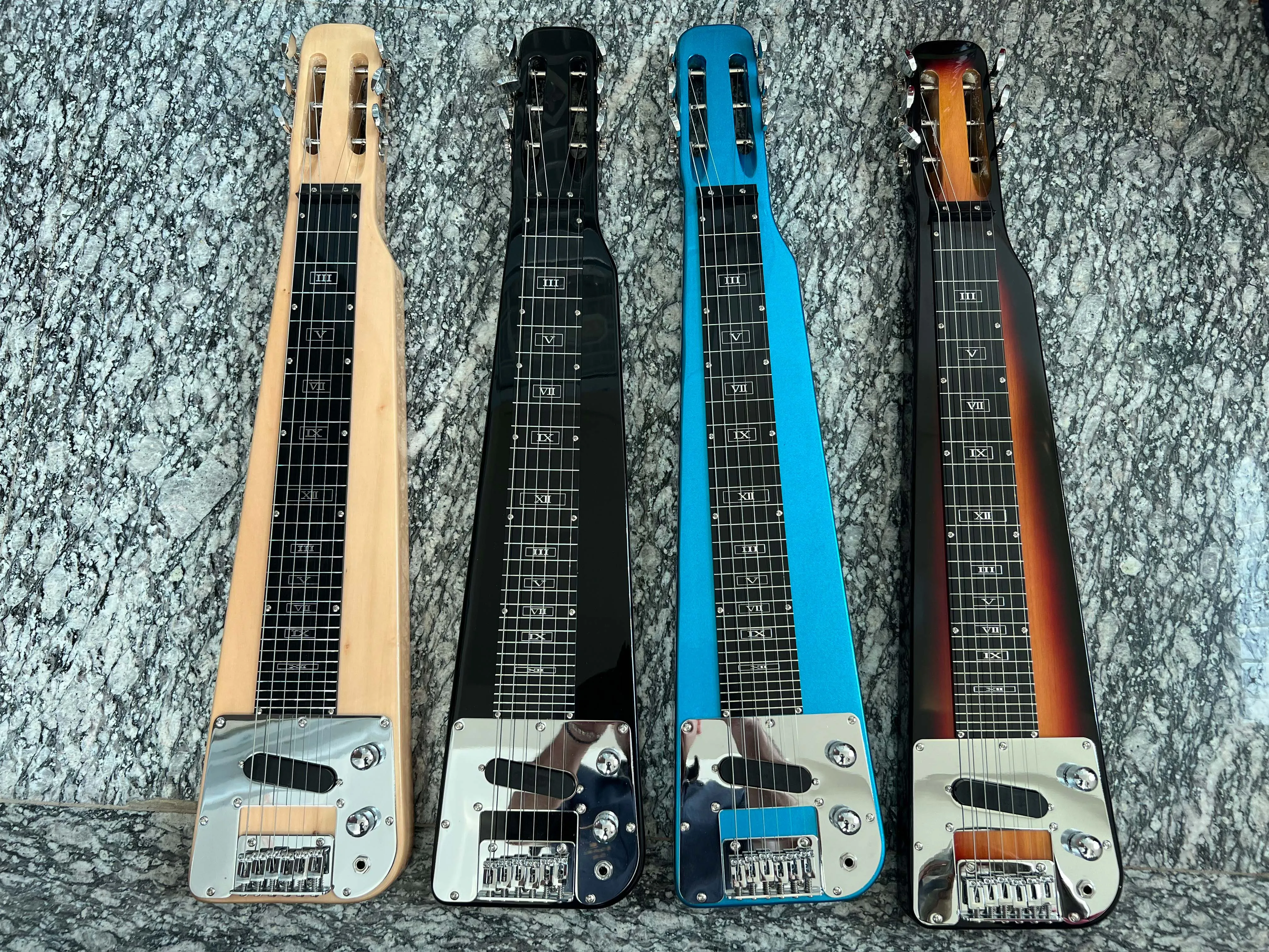 6 String Lap Steel Electric Guitar Hawaiian Style Slide Guitar with Single Coil Pickup, Hard Case & Metal Slide Bar