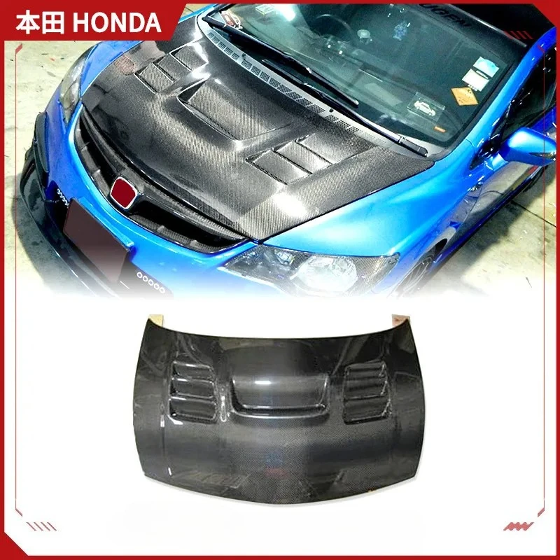

Applicable To Honda Civic FD2 Carbon Fiber Modification INGS Front Engine Cover, Perforated Front Hood