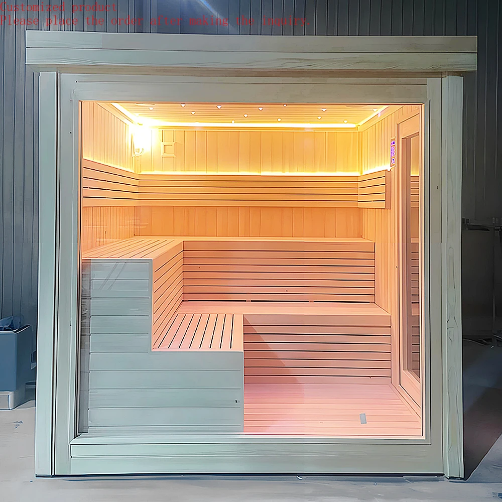 

Customization.Newly Design 2025 Traditional Style Steam Sauna Outdoor Sauna Room with Full Spectrum Infrared Sauna Close Near an