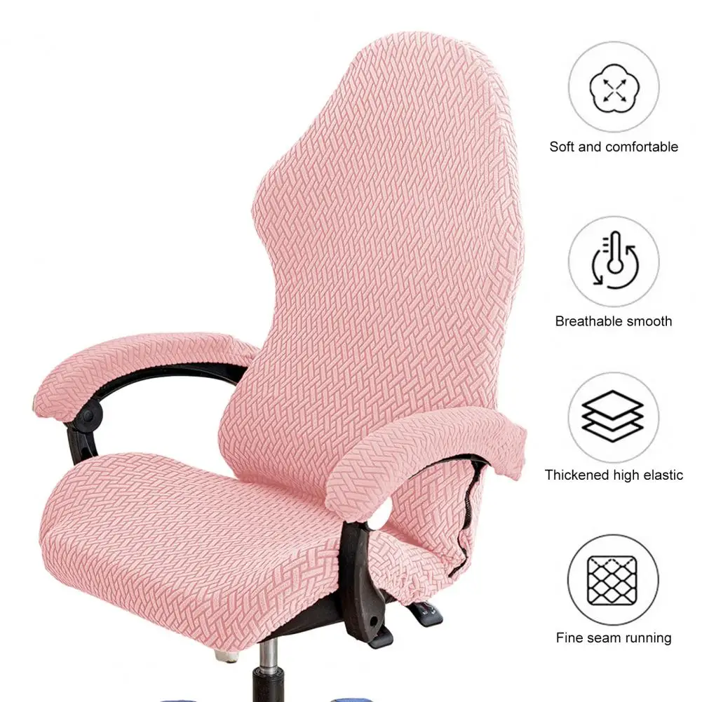 Zipper Chair Cover Moisture-absorbing Chair Cover Thickened Elastic Gaming Chair Cover with Zipper Closure for Computer