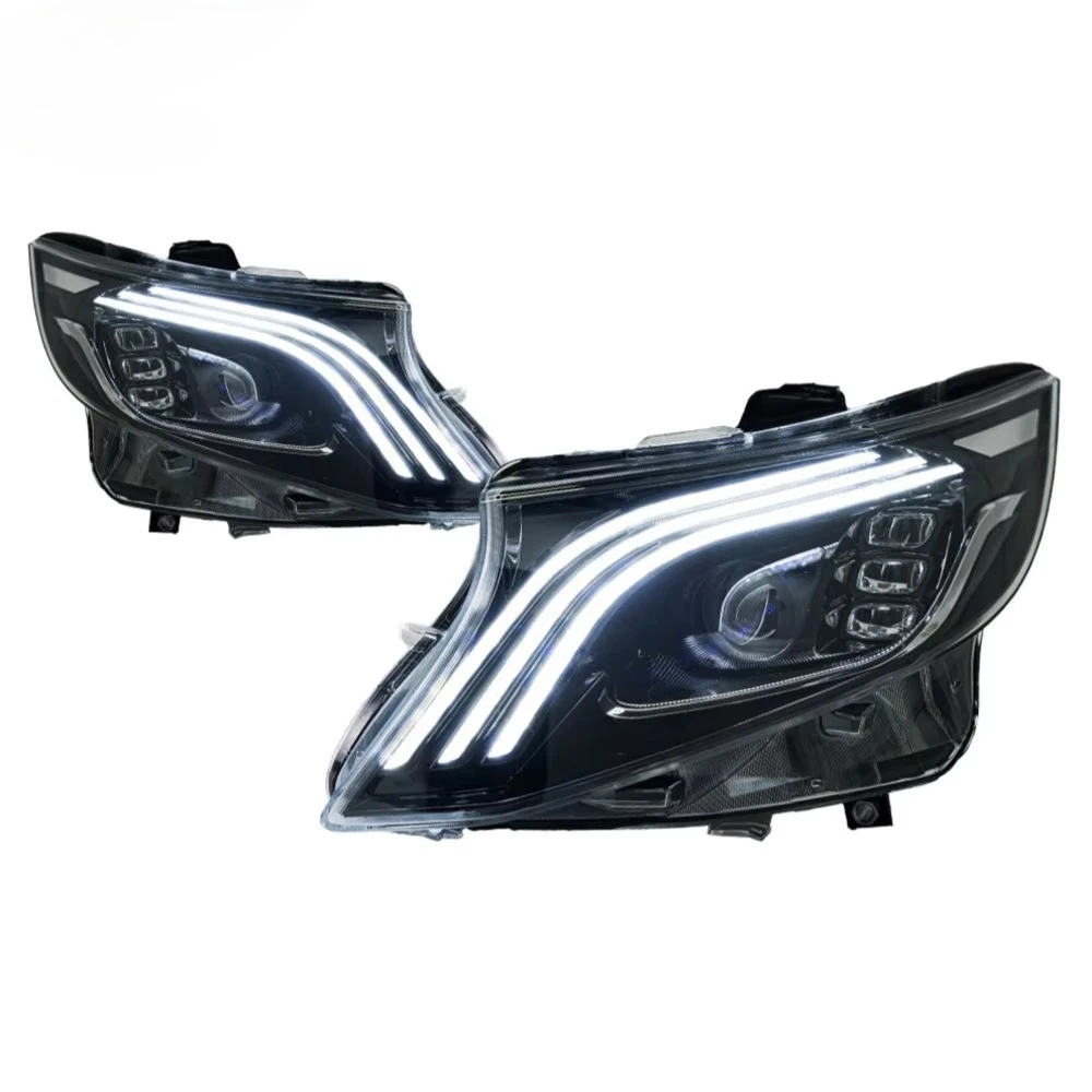 Car Lights for Vito Headlight Projector Lens W447 Dynamic Signal Head Lamp LED Headlights Drl Automotive Accessories