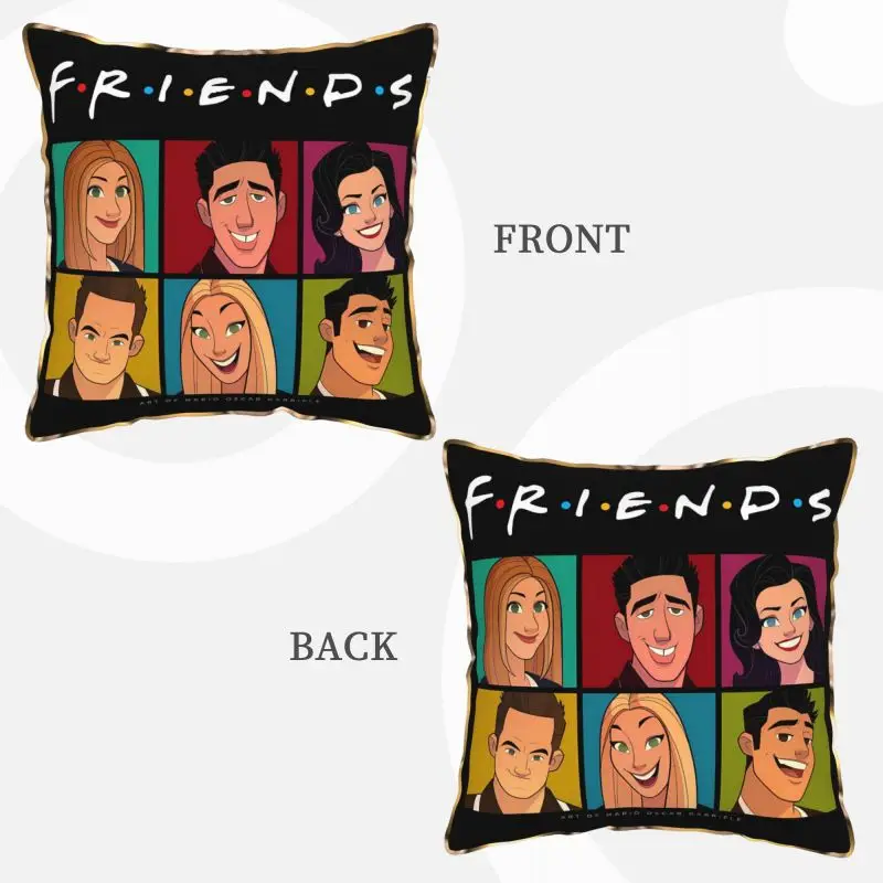 Classic TV Show Central Perk Friends Soft Velvet Pillow Cover 18x18 Inches Square Pillow Case Cushion Cover for Car Office Home
